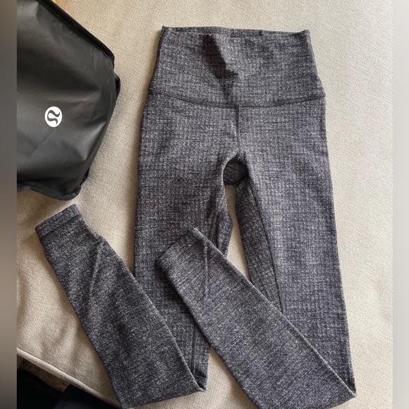 Lululemon Wunder Under High-Rise Leggings In Luon Variegated Knit Black Size 2 - Picture 6 of 13